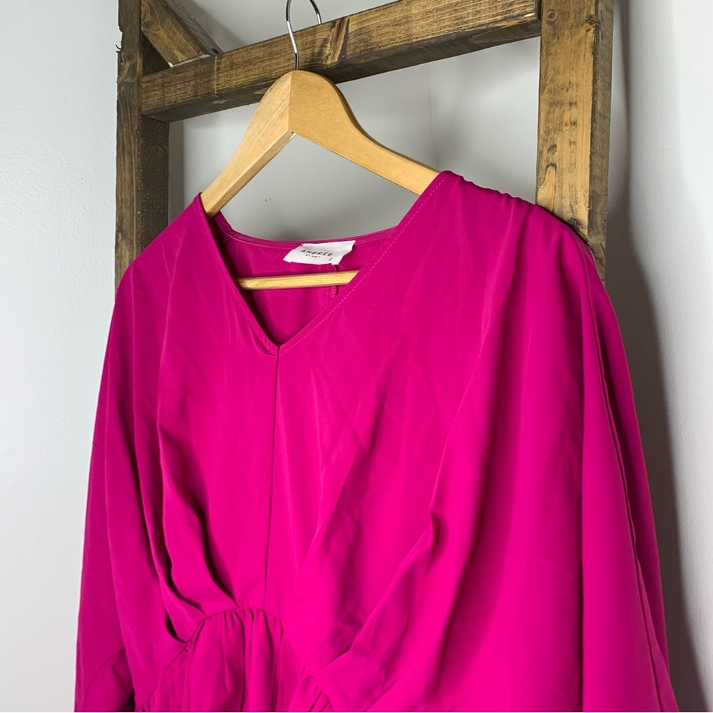 Andree by Unit Women's Pink V-Neck Top L - Picture 2 of 4
